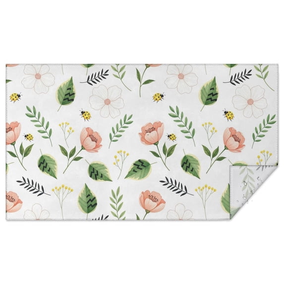 Pioneer Flower Floral Print Pattern Waterproof Tablecloth, Rectangular ...