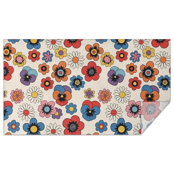 Table Menu App Pioneer Flower Floral Print Pattern Waterproof Tablecloth, Rectangular ...