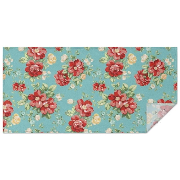 Pioneer Flower Floral Print Pattern Rectangle Tablecloth 60"x120",Waterproof Polyester Rectangle Table Cloth, Wipeable Spillproof Polyester Tablecloth for Dining, Camping, Indoor and Outdoor