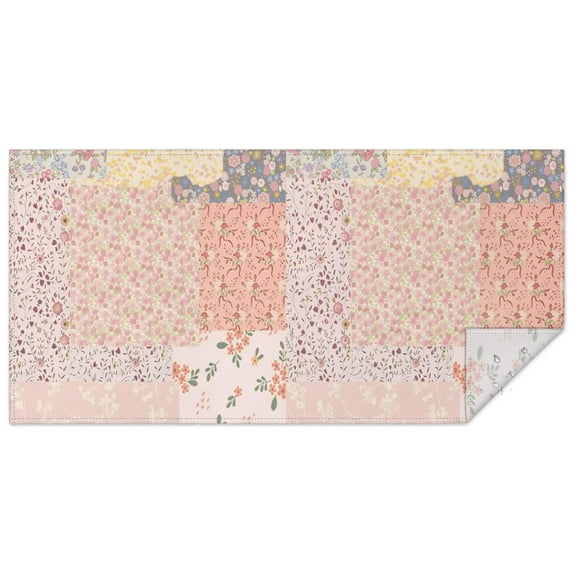 Pioneer Flower Floral Print Pattern Rectangle Tablecloth 60"x120",Waterproof Polyester Rectangle Table Cloth, Wipeable Spillproof Polyester Tablecloth for Dining, Camping, Indoor and Outdoor