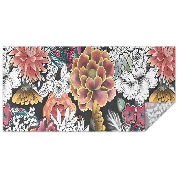 Pioneer Flower Floral Print Pattern Rectangle Tablecloth 60"x120",Waterproof Polyester Rectangle Table Cloth, Wipeable Spillproof Polyester Tablecloth for Dining, Camping, Indoor and Outdoor