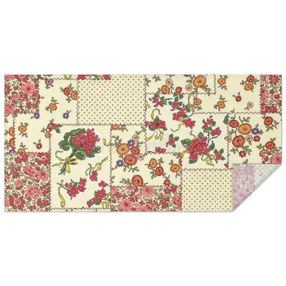 Pioneer Flower Floral Print Pattern Rectangle Tablecloth 60"x120",Waterproof Polyester Rectangle Table Cloth, Wipeable Spillproof Polyester Tablecloth for Dining, Camping, Indoor and Outdoor