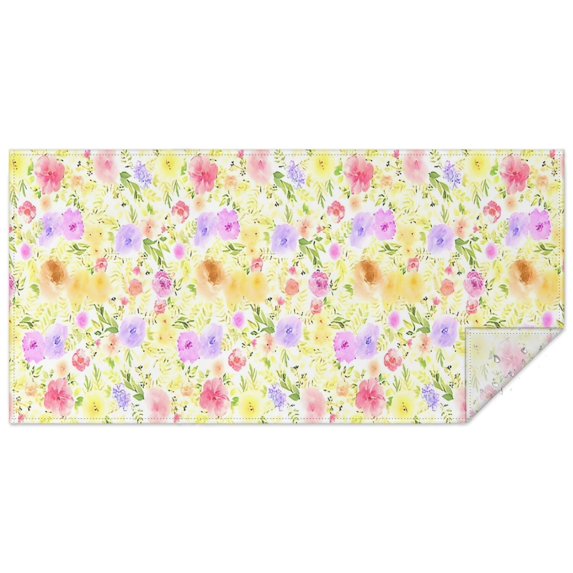 Pioneer Flower Floral Print Pattern Rectangle Tablecloth 60"x120",Waterproof Polyester Rectangle Table Cloth, Wipeable Spillproof Polyester Tablecloth for Dining, Camping, Indoor and Outdoor
