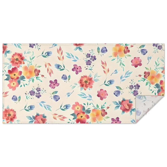 Pioneer Flower Floral Print Pattern Rectangle Tablecloth 60"x120",Waterproof Polyester Rectangle Table Cloth, Wipeable Spillproof Polyester Tablecloth for Dining, Camping, Indoor and Outdoor