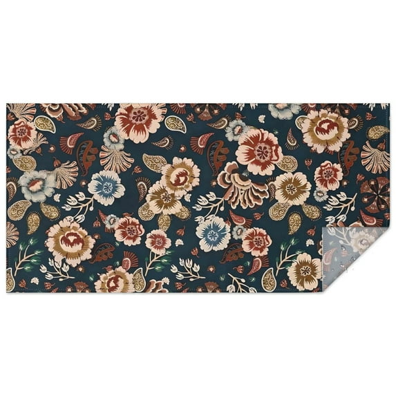 Pioneer Flower Floral Print Pattern Rectangle Tablecloth 60"x120",Waterproof Polyester Rectangle Table Cloth, Wipeable Spillproof Polyester Tablecloth for Dining, Camping, Indoor and Outdoor