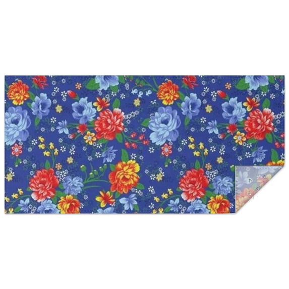 Pioneer Flower Floral Print Pattern Rectangle Tablecloth 60"x120",Waterproof Polyester Rectangle Table Cloth, Wipeable Spillproof Polyester Tablecloth for Dining, Camping, Indoor and Outdoor