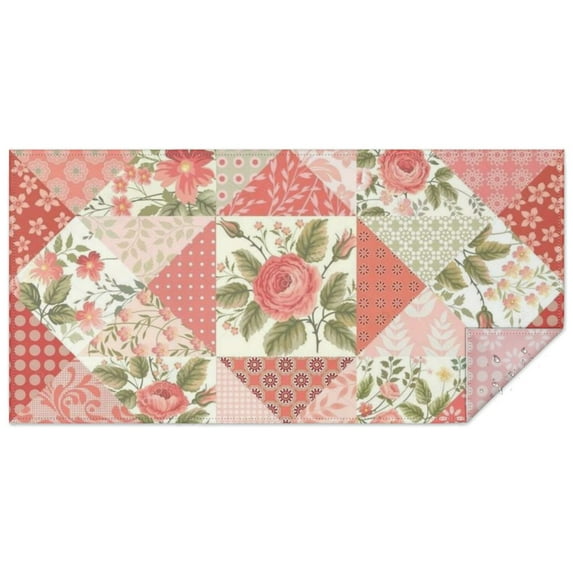 Pioneer Flower Floral Print Pattern Rectangle Tablecloth 60"x120",Waterproof Polyester Rectangle Table Cloth, Wipeable Spillproof Polyester Tablecloth for Dining, Camping, Indoor and Outdoor