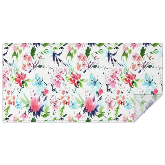 Pioneer Flower Floral Print Pattern Rectangle Tablecloth 60"x120",Waterproof Polyester Rectangle Table Cloth, Wipeable Spillproof Polyester Tablecloth for Dining, Camping, Indoor and Outdoor