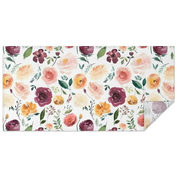 Pioneer Flower Floral Print Pattern Rectangle Tablecloth 60"x120",Waterproof Polyester Rectangle Table Cloth, Wipeable Spillproof Polyester Tablecloth for Dining, Camping, Indoor and Outdoor