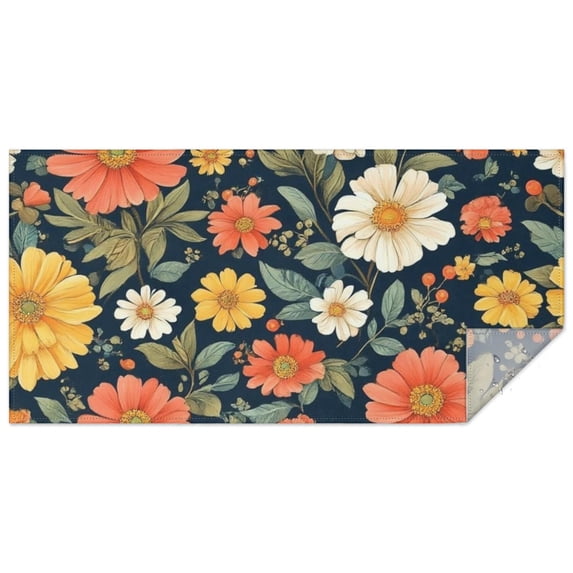 Pioneer Flower Floral Print Pattern Rectangle Tablecloth 60"x120",Waterproof Polyester Rectangle Table Cloth, Wipeable Spillproof Polyester Tablecloth for Dining, Camping, Indoor and Outdoor