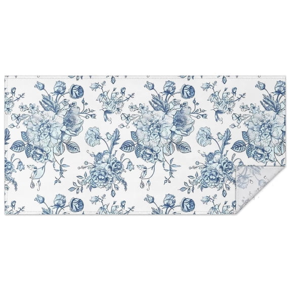 Pioneer Flower Floral Print Pattern Rectangle Tablecloth 60"x120",Waterproof Polyester Rectangle Table Cloth, Wipeable Spillproof Polyester Tablecloth for Dining, Camping, Indoor and Outdoor