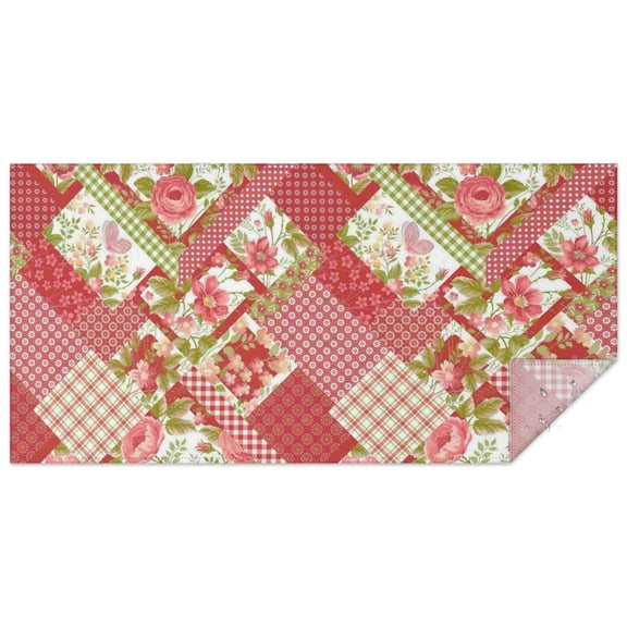 Pioneer Flower Floral Print Pattern Rectangle Tablecloth 60"x120",Waterproof Polyester Rectangle Table Cloth, Wipeable Spillproof Polyester Tablecloth for Dining, Camping, Indoor and Outdoor