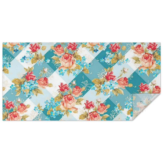 Pioneer Flower Floral Print Pattern Rectangle Tablecloth 60"x120",Waterproof Polyester Rectangle Table Cloth, Wipeable Spillproof Polyester Tablecloth for Dining, Camping, Indoor and Outdoor