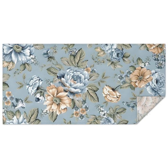 Pioneer Flower Floral Print Pattern Rectangle Tablecloth 60"x120",Waterproof Polyester Rectangle Table Cloth, Wipeable Spillproof Polyester Tablecloth for Dining, Camping, Indoor and Outdoor
