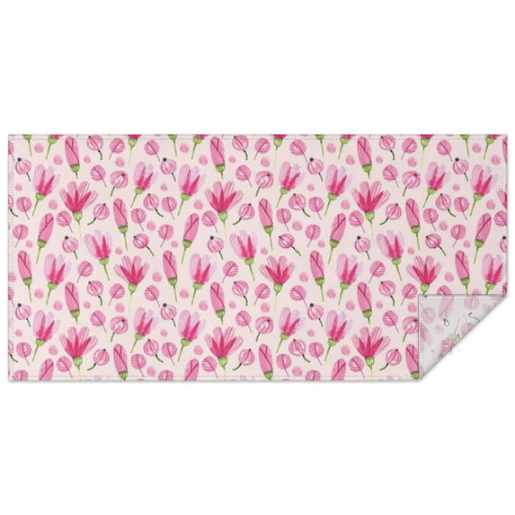 Pioneer Flower Floral Print Pattern Rectangle Tablecloth 60"x120",Waterproof Polyester Rectangle Table Cloth, Wipeable Spillproof Polyester Tablecloth for Dining, Camping, Indoor and Outdoor