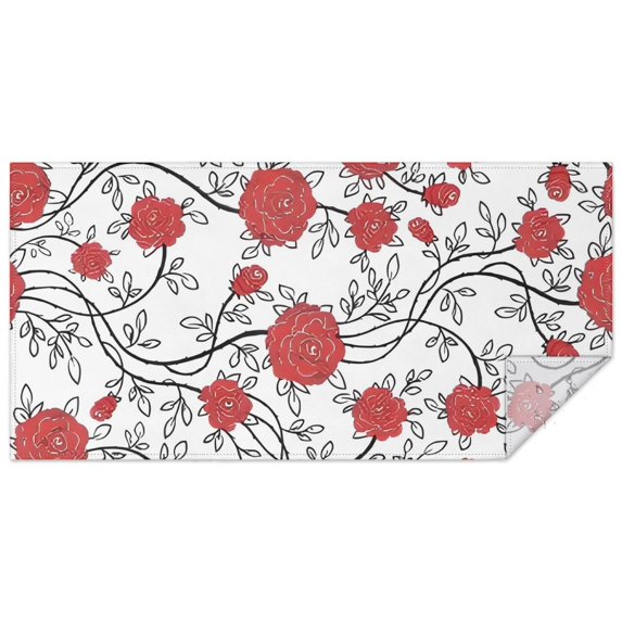 Pioneer Flower Floral Print Pattern Rectangle Tablecloth 60"x120",Waterproof Polyester Rectangle Table Cloth, Wipeable Spillproof Polyester Tablecloth for Dining, Camping, Indoor and Outdoor