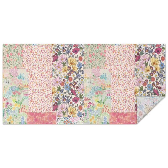 Pioneer Flower Floral Print Pattern Rectangle Tablecloth 60"x120",Waterproof Polyester Rectangle Table Cloth, Wipeable Spillproof Polyester Tablecloth for Dining, Camping, Indoor and Outdoor