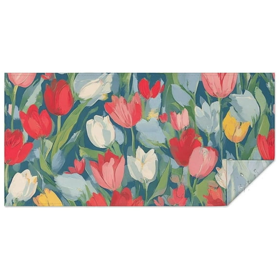 Pioneer Flower Floral Print Pattern Rectangle Tablecloth 60"x120",Waterproof Polyester Rectangle Table Cloth, Wipeable Spillproof Polyester Tablecloth for Dining, Camping, Indoor and Outdoor