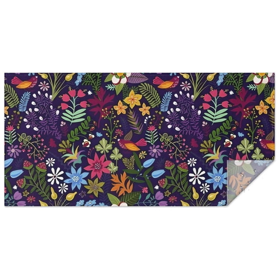 Pioneer Flower Floral Print Pattern Rectangle Tablecloth 60"x120",Waterproof Polyester Rectangle Table Cloth, Wipeable Spillproof Polyester Tablecloth for Dining, Camping, Indoor and Outdoor