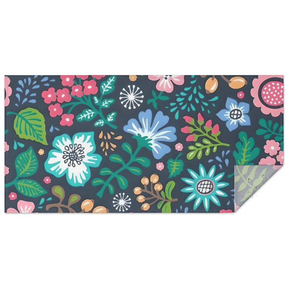 Pioneer Flower Floral Print Pattern Rectangle Tablecloth 60"x120",Waterproof Polyester Rectangle Table Cloth, Wipeable Spillproof Polyester Tablecloth for Dining, Camping, Indoor and Outdoor