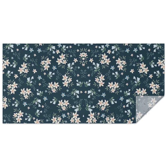 Pioneer Flower Floral Print Pattern Rectangle Tablecloth 60"x120",Waterproof Polyester Rectangle Table Cloth, Wipeable Spillproof Polyester Tablecloth for Dining, Camping, Indoor and Outdoor