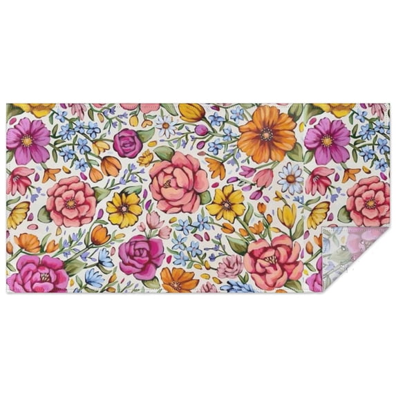Pioneer Flower Floral Print Pattern Rectangle Tablecloth 60"x120",Waterproof Polyester Rectangle Table Cloth, Wipeable Spillproof Polyester Tablecloth for Dining, Camping, Indoor and Outdoor