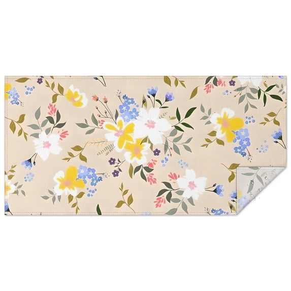 Pioneer Flower Floral Print Pattern Rectangle Tablecloth 60"x120",Waterproof Polyester Rectangle Table Cloth, Wipeable Spillproof Polyester Tablecloth for Dining, Camping, Indoor and Outdoor