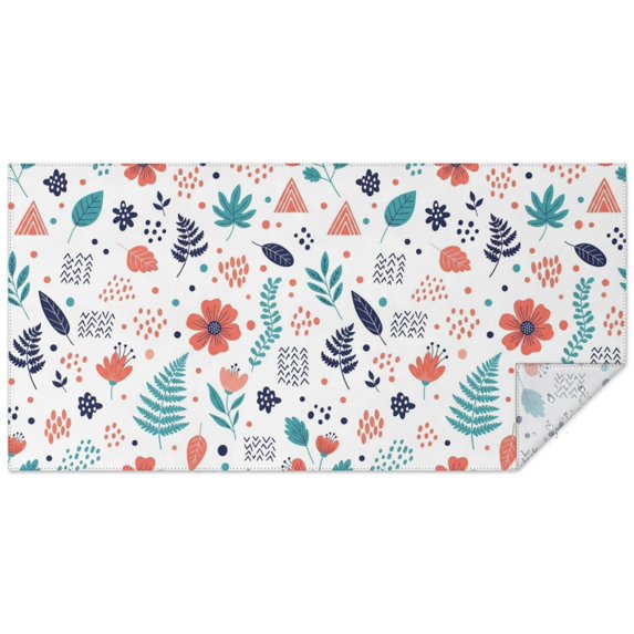Pioneer Flower Floral Print Pattern Rectangle Tablecloth 60"x120", Waterproof Polyester Table Cloth, Wipeable Spillproof for Dining Camping Indoor Outdoor