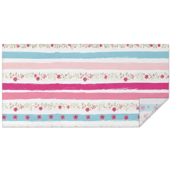 Pioneer Flower Floral Print Pattern Rectangle Tablecloth 60"x120", Waterproof Polyester Table Cloth, Wipeable Spillproof for Dining Camping Indoor Outdoor
