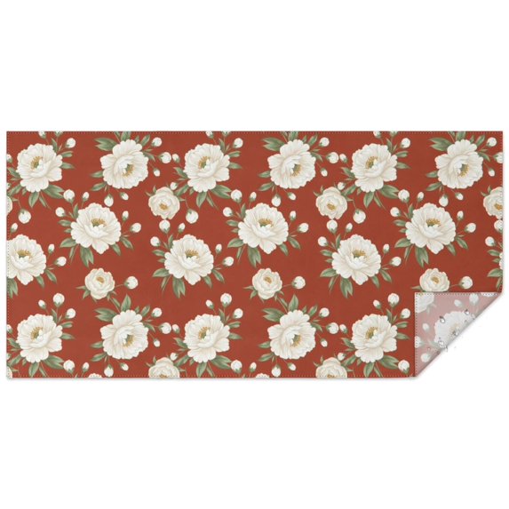 Pioneer Flower Floral Print Pattern Rectangle Tablecloth 60"x120", Waterproof Polyester Table Cloth, Wipeable Spillproof for Dining Camping Indoor Outdoor
