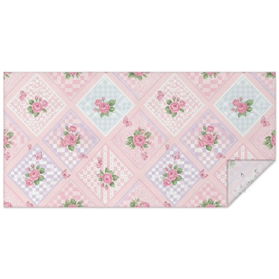 Pioneer Flower Floral Print Pattern Rectangle Tablecloth 60"x120", Waterproof Polyester Table Cloth, Wipeable Spillproof for Dining Camping Indoor Outdoor