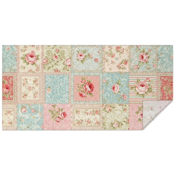 Pioneer Flower Floral Print Pattern Rectangle Tablecloth 60"x120", Waterproof Polyester Table Cloth, Wipeable Spillproof for Dining Camping Indoor Outdoor