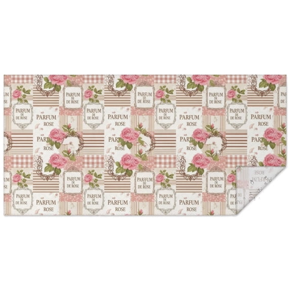 Pioneer Flower Floral Print Pattern Rectangle Tablecloth 60"x120", Waterproof Polyester Table Cloth, Wipeable Spillproof for Dining Camping Indoor Outdoor