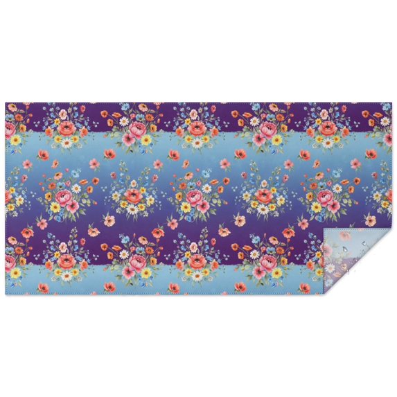 Pioneer Flower Floral Print Pattern Rectangle Tablecloth 60"x120", Waterproof Polyester Table Cloth, Wipeable Spillproof for Dining Camping Indoor Outdoor