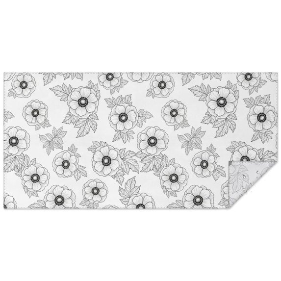 Pioneer Flower Floral Print Pattern Rectangle Tablecloth 60"x120", Waterproof Polyester Table Cloth, Wipeable Spillproof for Dining Camping Indoor Outdoor