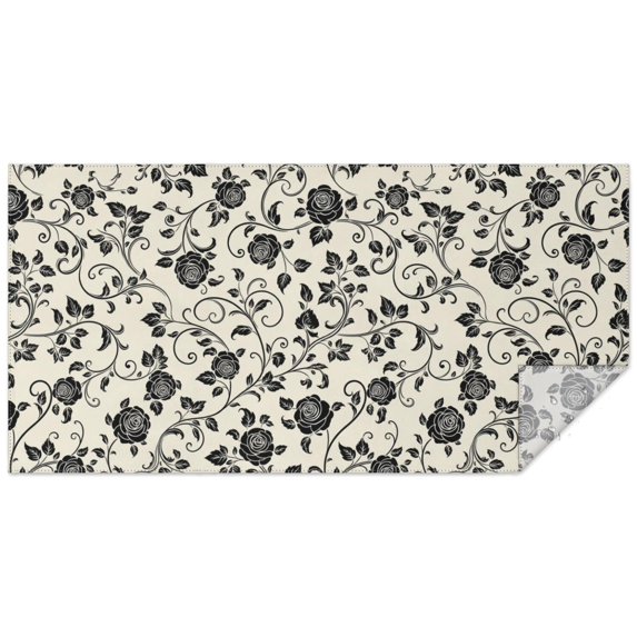 Pioneer Flower Floral Print Pattern Rectangle Tablecloth 60"x120", Waterproof Polyester Table Cloth, Wipeable Spillproof for Dining Camping Indoor Outdoor