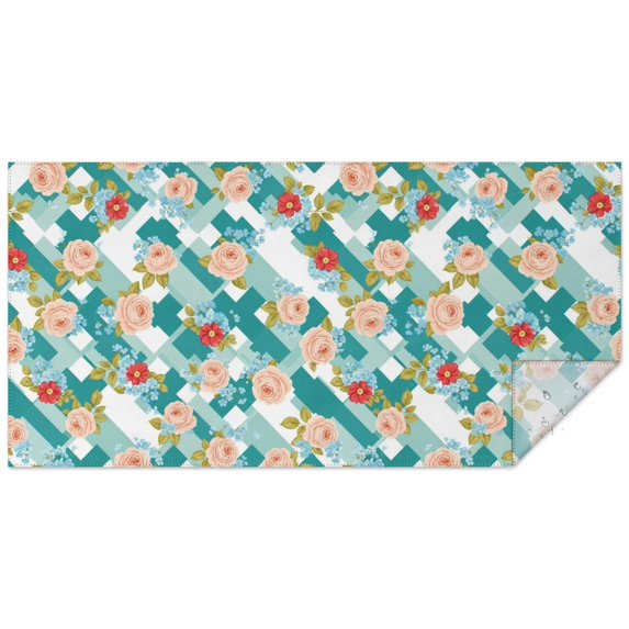 Pioneer Flower Floral Print Pattern Rectangle Tablecloth 60"x120", Waterproof Polyester Table Cloth, Wipeable Spillproof for Dining Camping Indoor Outdoor