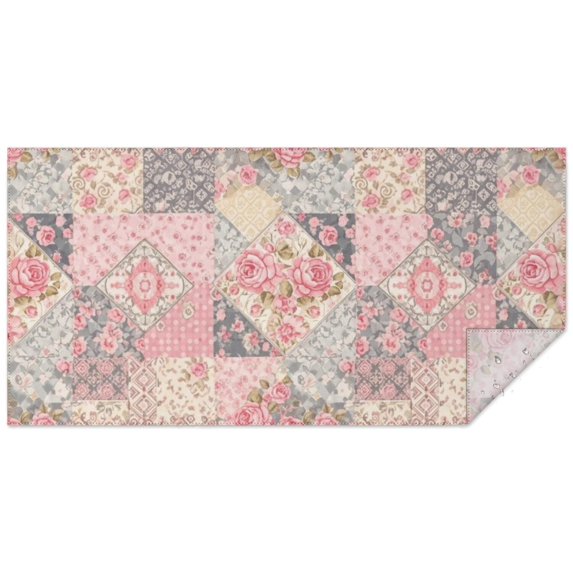 Pioneer Flower Floral Print Pattern Rectangle Tablecloth 60"x120", Waterproof Polyester Table Cloth, Wipeable Spillproof for Dining Camping Indoor Outdoor