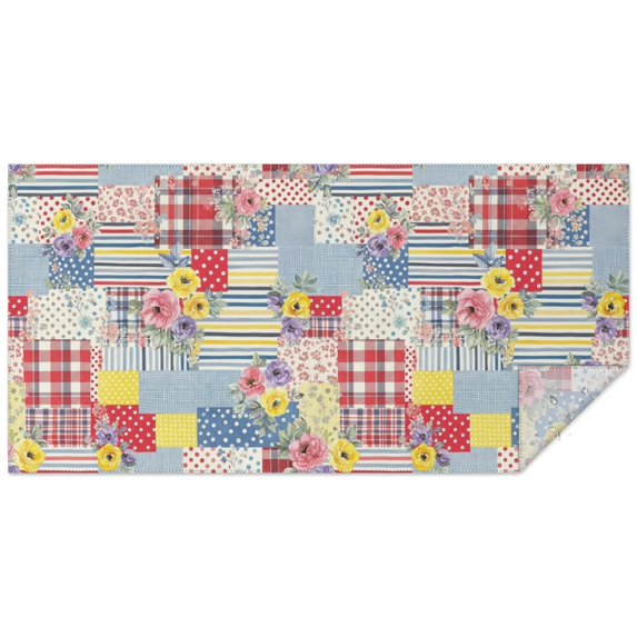 Pioneer Flower Floral Print Pattern Rectangle Tablecloth 60"x120", Waterproof Polyester Table Cloth, Wipeable Spillproof for Dining Camping Indoor Outdoor