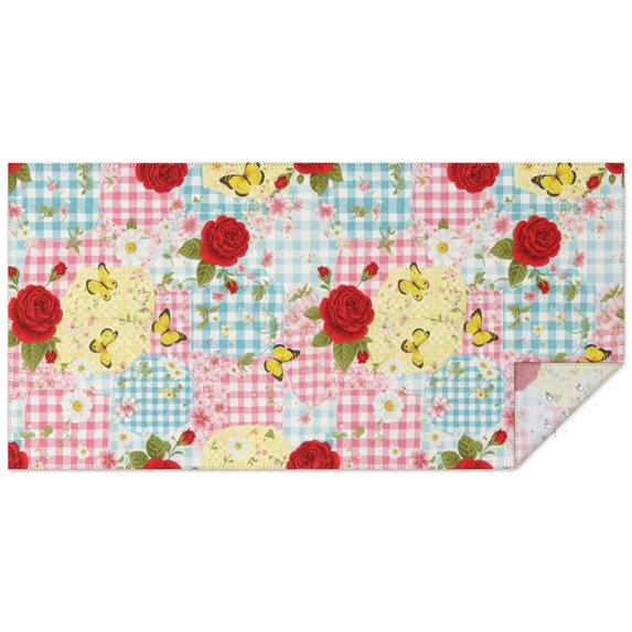 Pioneer Flower Floral Print Pattern Rectangle Tablecloth 60"x120", Waterproof Polyester Table Cloth, Wipeable Spillproof for Dining Camping Indoor Outdoor