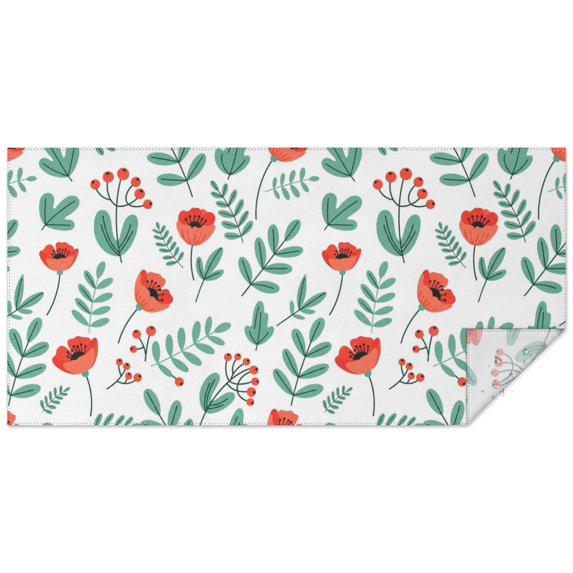 Pioneer Flower Floral Print Pattern Rectangle Tablecloth 60"x120", Waterproof Polyester Table Cloth, Wipeable Spillproof for Dining Camping Indoor Outdoor