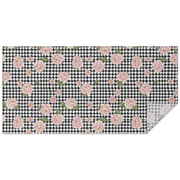 Pioneer Flower Floral Print Pattern Rectangle Tablecloth 60"x120", Waterproof Polyester Table Cloth, Wipeable Spillproof for Dining Camping Indoor Outdoor
