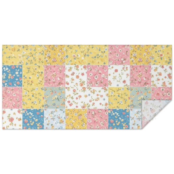Pioneer Flower Floral Print Pattern Rectangle Tablecloth 60"x120", Waterproof Polyester Table Cloth, Wipeable Spillproof for Dining Camping Indoor Outdoor