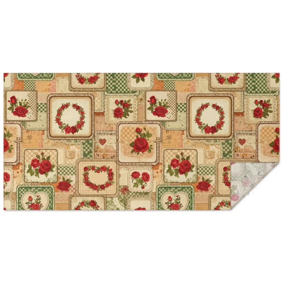 Pioneer Flower Floral Print Pattern Rectangle Tablecloth 60"x120", Waterproof Polyester Table Cloth, Wipeable Spillproof for Dining Camping Indoor Outdoor