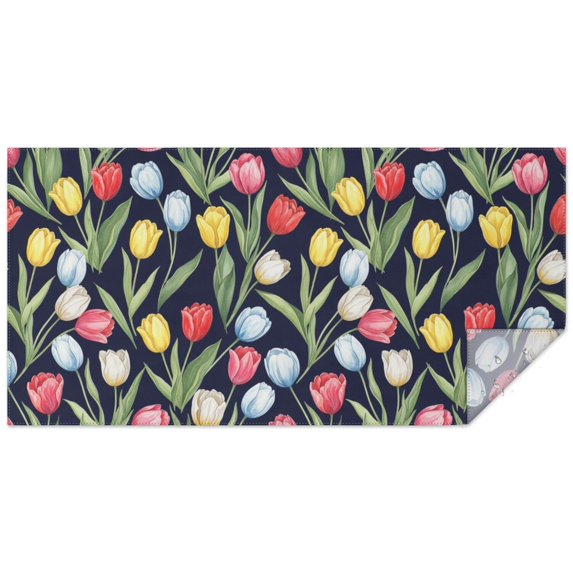 Pioneer Flower Floral Print Pattern Rectangle Tablecloth 60"x120", Waterproof Polyester Table Cloth, Wipeable Spillproof for Dining Camping Indoor Outdoor