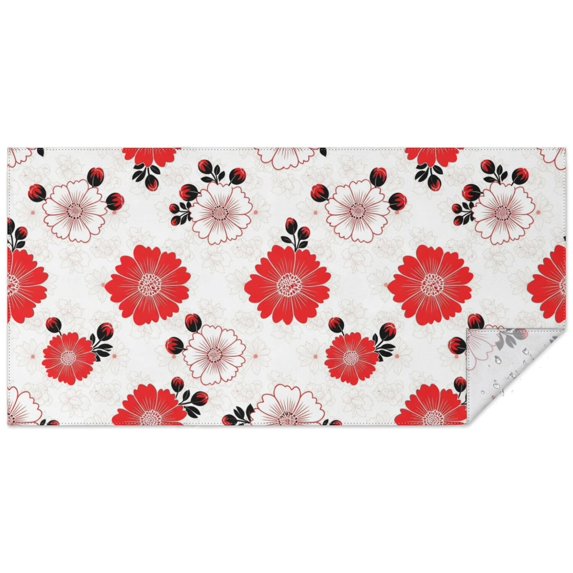 Pioneer Flower Floral Print Pattern Rectangle Tablecloth 60"x120", Waterproof Polyester Table Cloth, Wipeable Spillproof for Dining Camping Indoor Outdoor