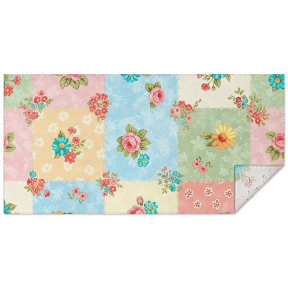 Pioneer Flower Floral Print Pattern Rectangle Tablecloth 60"x120", Waterproof Polyester Table Cloth, Wipeable Spillproof for Dining Camping Indoor Outdoor