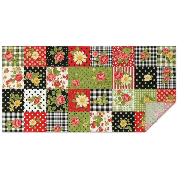 Pioneer Flower Floral Print Pattern Rectangle Tablecloth 60"x120", Waterproof Polyester Table Cloth, Wipeable Spillproof for Dining Camping Indoor Outdoor