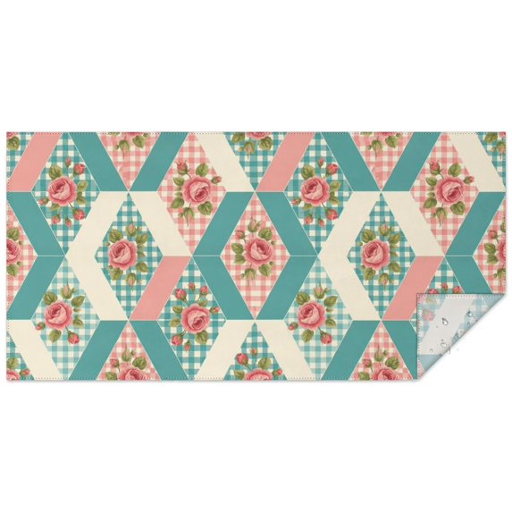 Pioneer Flower Floral Print Pattern Rectangle Tablecloth 60"x120", Waterproof Polyester Table Cloth, Wipeable Spillproof for Dining Camping Indoor Outdoor