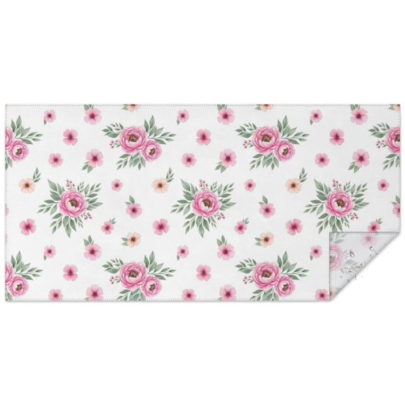 Pioneer Flower Floral Print Pattern Rectangle Tablecloth 60"x120", Waterproof Polyester Table Cloth, Wipeable Spillproof for Dining Camping Indoor Outdoor